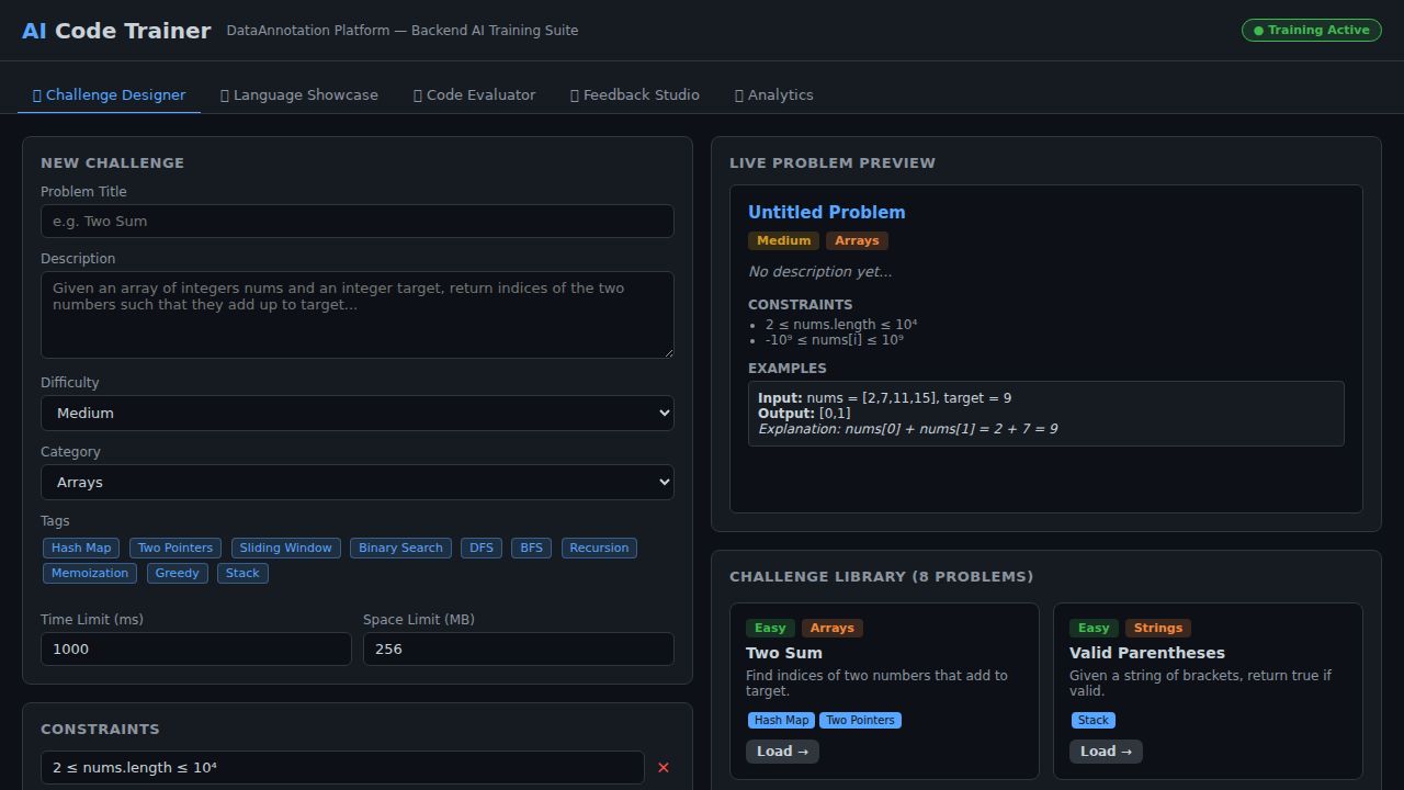 AI Code Training Platform