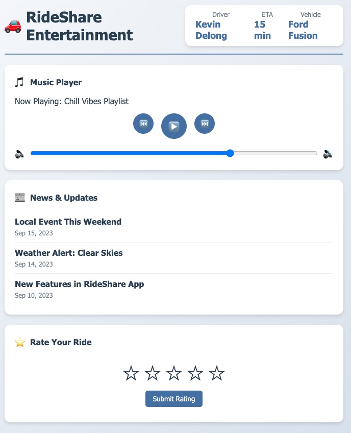 RideShare Entertainment Center
